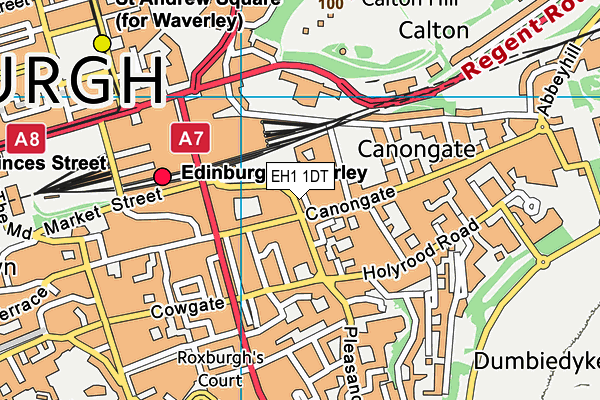 EH1 1DT map - OS VectorMap District (Ordnance Survey)