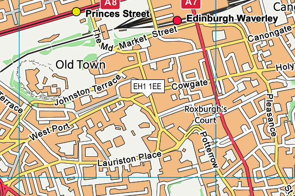 EH1 1EE map - OS VectorMap District (Ordnance Survey)