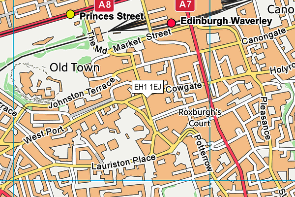 EH1 1EJ map - OS VectorMap District (Ordnance Survey)