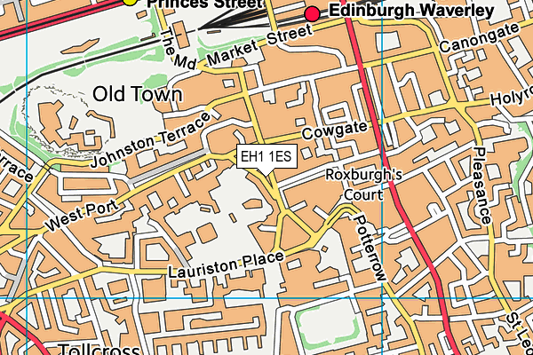 EH1 1ES map - OS VectorMap District (Ordnance Survey)