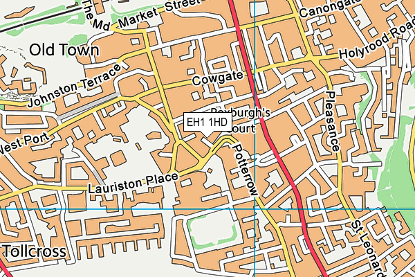 EH1 1HD map - OS VectorMap District (Ordnance Survey)