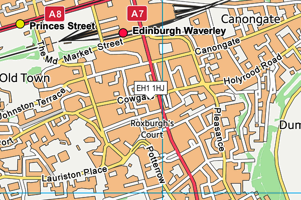 EH1 1HJ map - OS VectorMap District (Ordnance Survey)