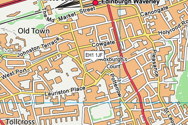 EH1 1JF map - OS VectorMap District (Ordnance Survey)