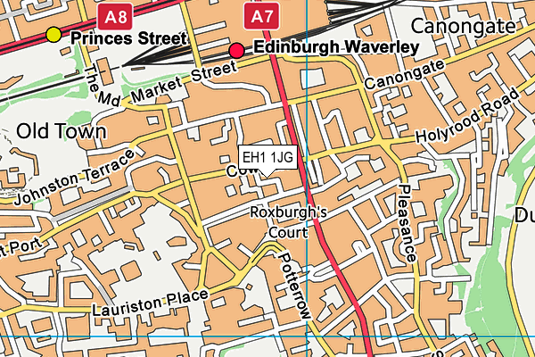 EH1 1JG map - OS VectorMap District (Ordnance Survey)