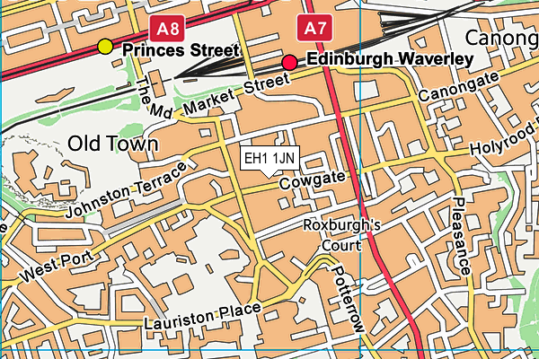 EH1 1JN map - OS VectorMap District (Ordnance Survey)