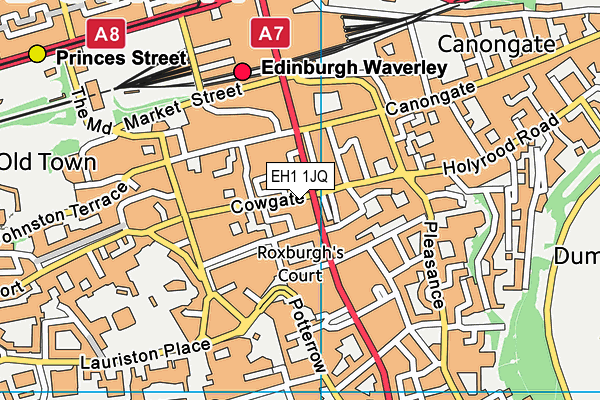 EH1 1JQ map - OS VectorMap District (Ordnance Survey)