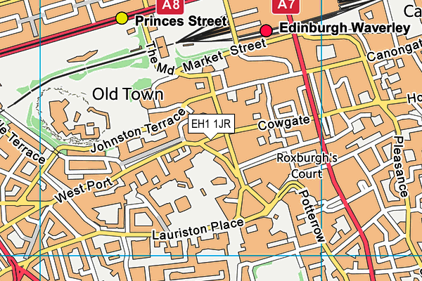 EH1 1JR map - OS VectorMap District (Ordnance Survey)