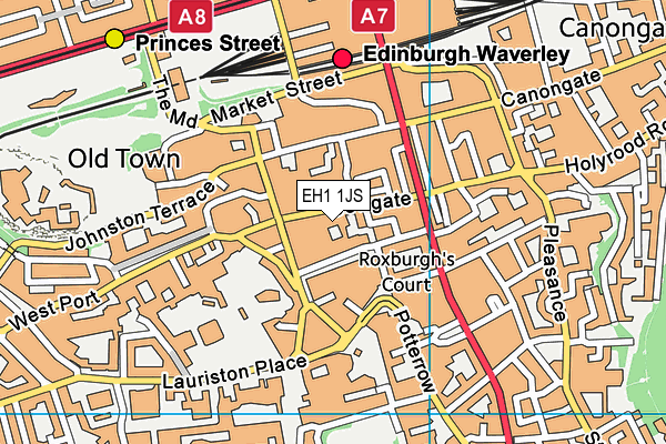 EH1 1JS map - OS VectorMap District (Ordnance Survey)