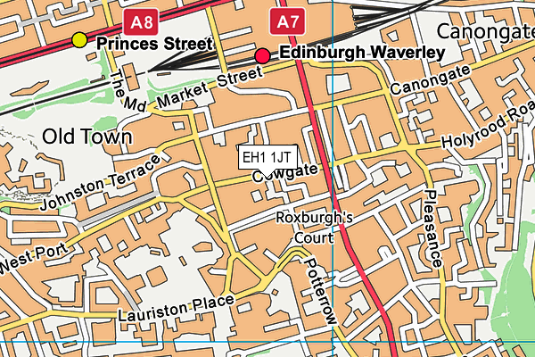 EH1 1JT map - OS VectorMap District (Ordnance Survey)