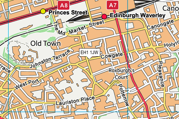 EH1 1JW map - OS VectorMap District (Ordnance Survey)