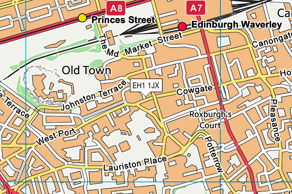 EH1 1JX map - OS VectorMap District (Ordnance Survey)