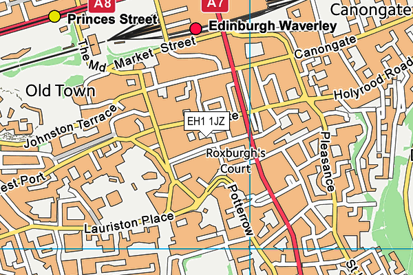 EH1 1JZ map - OS VectorMap District (Ordnance Survey)