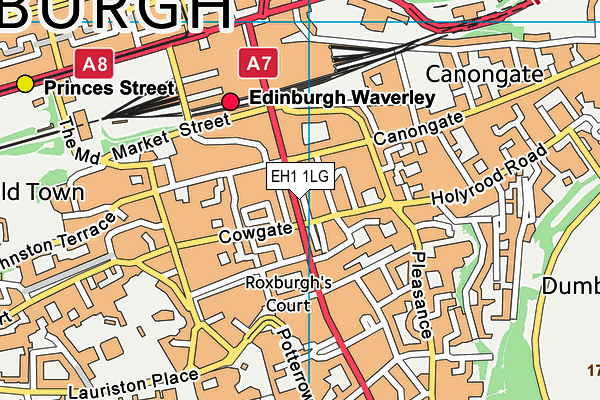 EH1 1LG map - OS VectorMap District (Ordnance Survey)