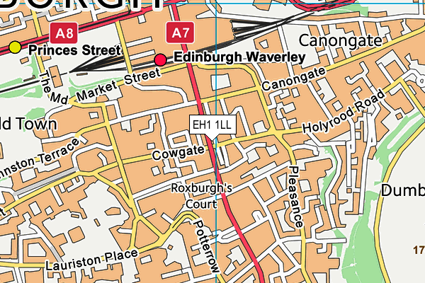 EH1 1LL map - OS VectorMap District (Ordnance Survey)