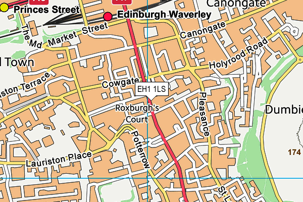 EH1 1LS map - OS VectorMap District (Ordnance Survey)