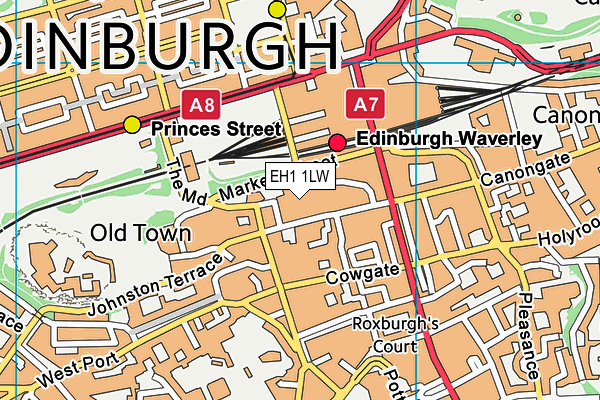 EH1 1LW map - OS VectorMap District (Ordnance Survey)