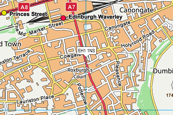 EH1 1NS map - OS VectorMap District (Ordnance Survey)