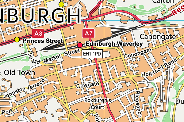 EH1 1PD map - OS VectorMap District (Ordnance Survey)