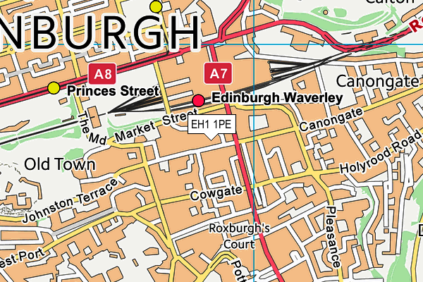 EH1 1PE map - OS VectorMap District (Ordnance Survey)