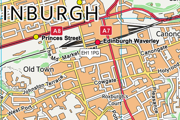 EH1 1PG map - OS VectorMap District (Ordnance Survey)