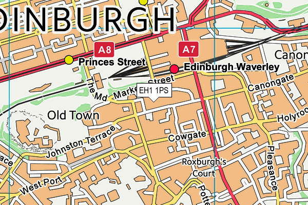 EH1 1PS map - OS VectorMap District (Ordnance Survey)