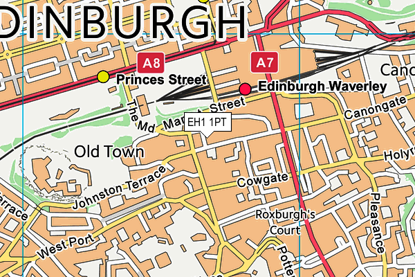 EH1 1PT map - OS VectorMap District (Ordnance Survey)