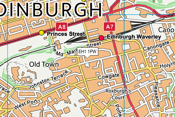 EH1 1PW map - OS VectorMap District (Ordnance Survey)