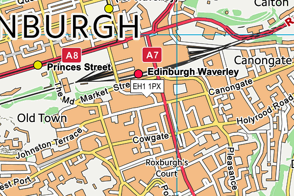 EH1 1PX map - OS VectorMap District (Ordnance Survey)