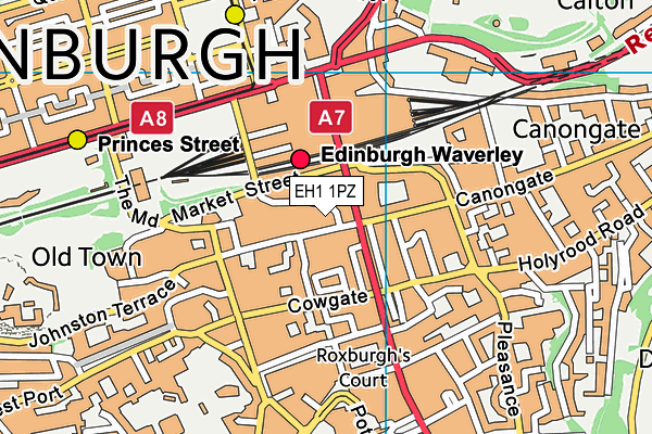 EH1 1PZ map - OS VectorMap District (Ordnance Survey)