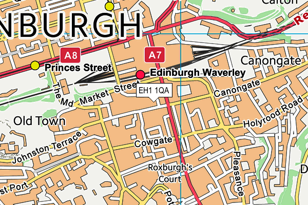 EH1 1QA map - OS VectorMap District (Ordnance Survey)