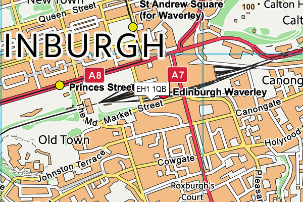 EH1 1QB map - OS VectorMap District (Ordnance Survey)