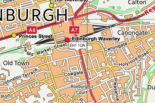 EH1 1QN map - OS VectorMap District (Ordnance Survey)