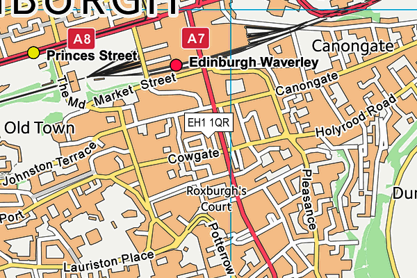 EH1 1QR map - OS VectorMap District (Ordnance Survey)