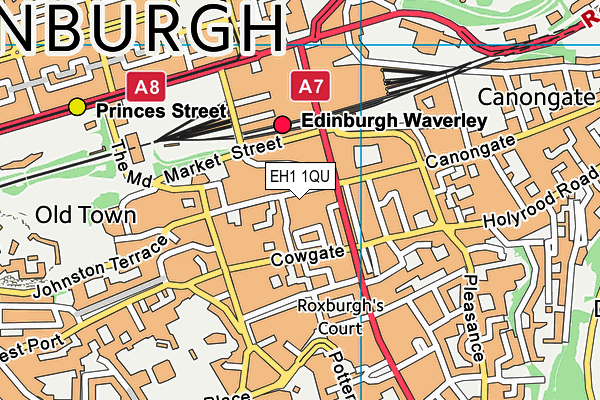 EH1 1QU map - OS VectorMap District (Ordnance Survey)