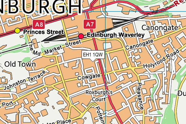 EH1 1QW map - OS VectorMap District (Ordnance Survey)