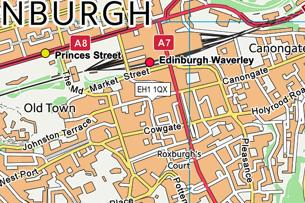 EH1 1QX map - OS VectorMap District (Ordnance Survey)