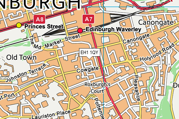 EH1 1QY map - OS VectorMap District (Ordnance Survey)