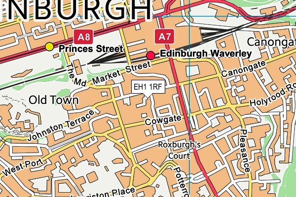 EH1 1RF map - OS VectorMap District (Ordnance Survey)