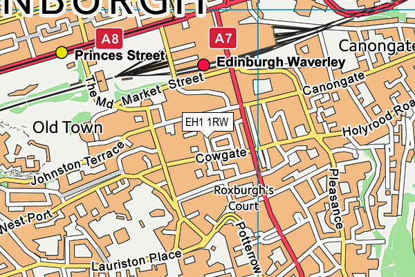 EH1 1RW map - OS VectorMap District (Ordnance Survey)