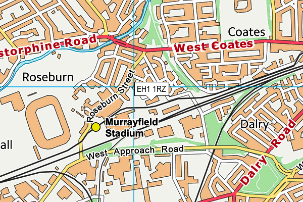 EH1 1RZ map - OS VectorMap District (Ordnance Survey)