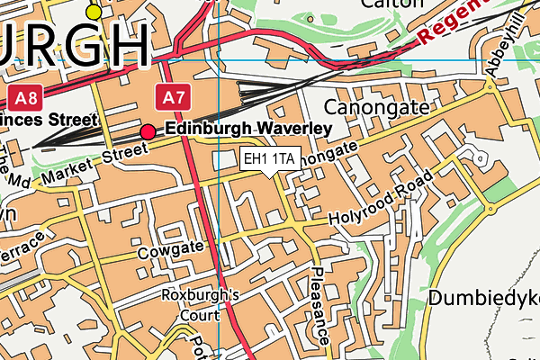 EH1 1TA map - OS VectorMap District (Ordnance Survey)