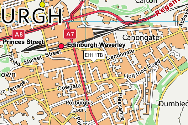 EH1 1TB map - OS VectorMap District (Ordnance Survey)