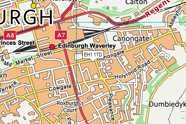 EH1 1TD map - OS VectorMap District (Ordnance Survey)