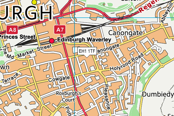 EH1 1TF map - OS VectorMap District (Ordnance Survey)