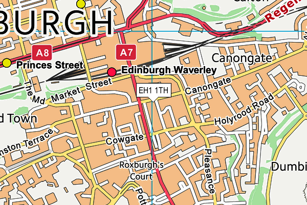 EH1 1TH map - OS VectorMap District (Ordnance Survey)