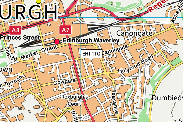 EH1 1TQ map - OS VectorMap District (Ordnance Survey)