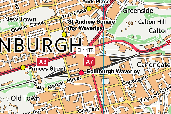 EH1 1TR map - OS VectorMap District (Ordnance Survey)