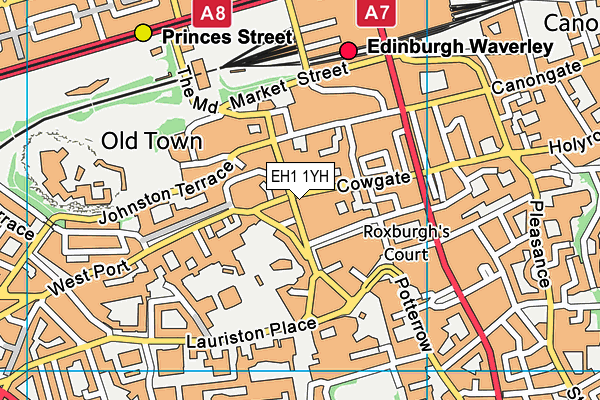 EH1 1YH map - OS VectorMap District (Ordnance Survey)