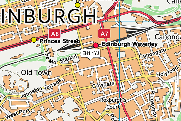 EH1 1YJ map - OS VectorMap District (Ordnance Survey)