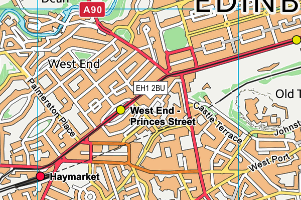 EH1 2BU map - OS VectorMap District (Ordnance Survey)